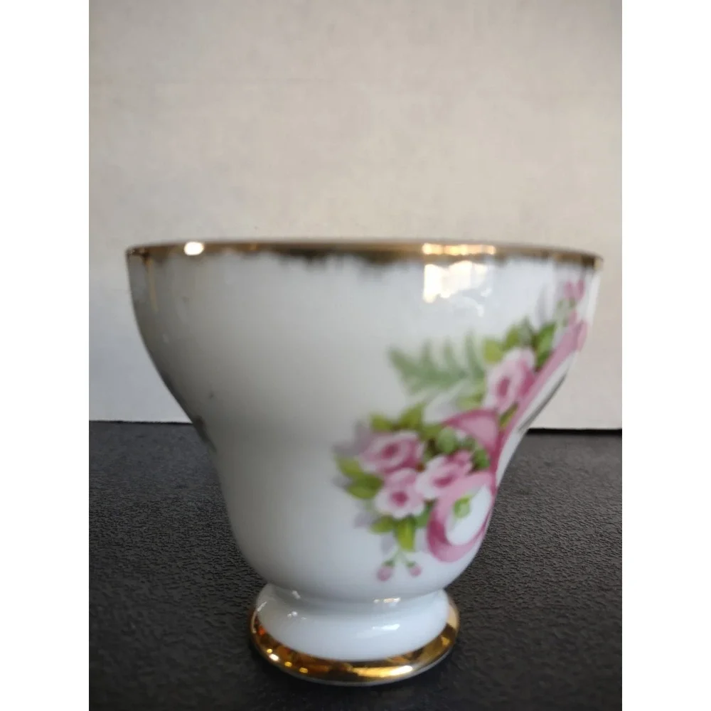 Vtg Norcrest Mother Teacup Saucer Pink Roses Gold Trim C-218 Japan